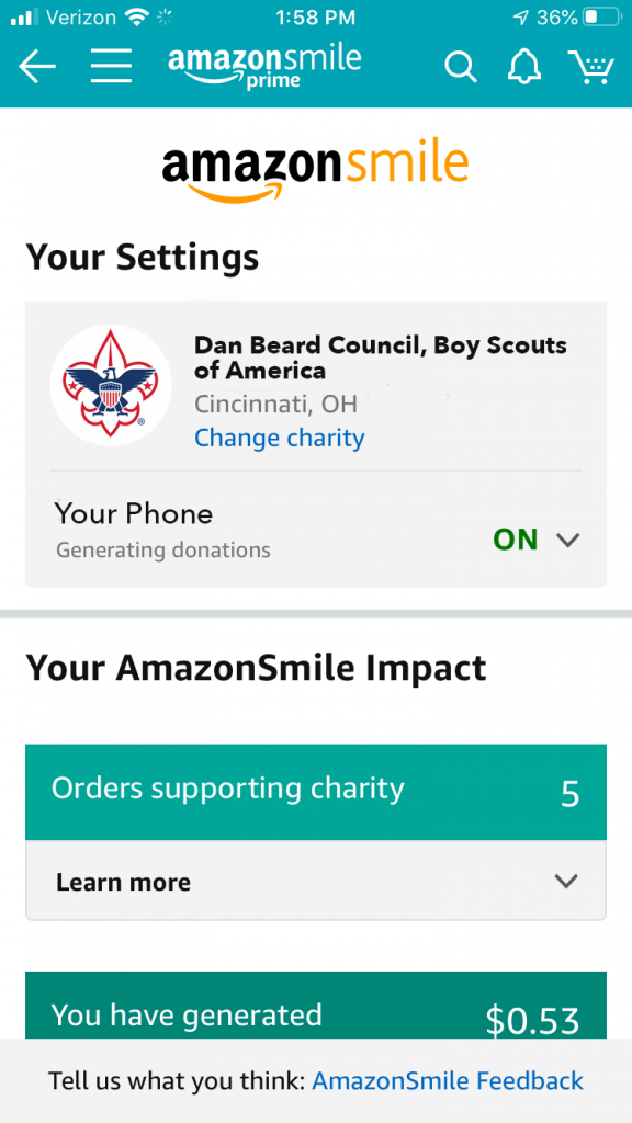 amazon smile step 4